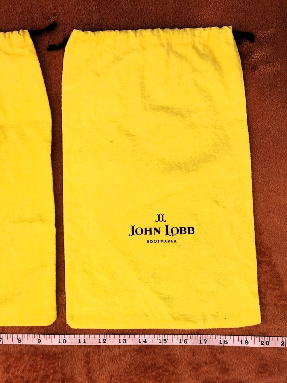 Vintage JOHN LOBB Yellow Flannel Shoe Dust Bags - Set of 2
